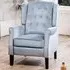 Annapoli Wingback Recliner Armchair - Light Blue, Velvet