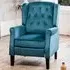 Annapoli Wingback Recliner Armchair - Teal, Velvet