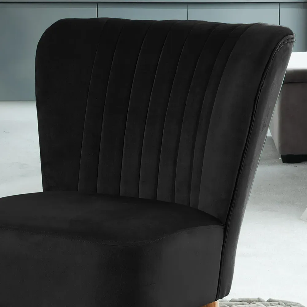 Arezza Accent Chair - Black, Velvet