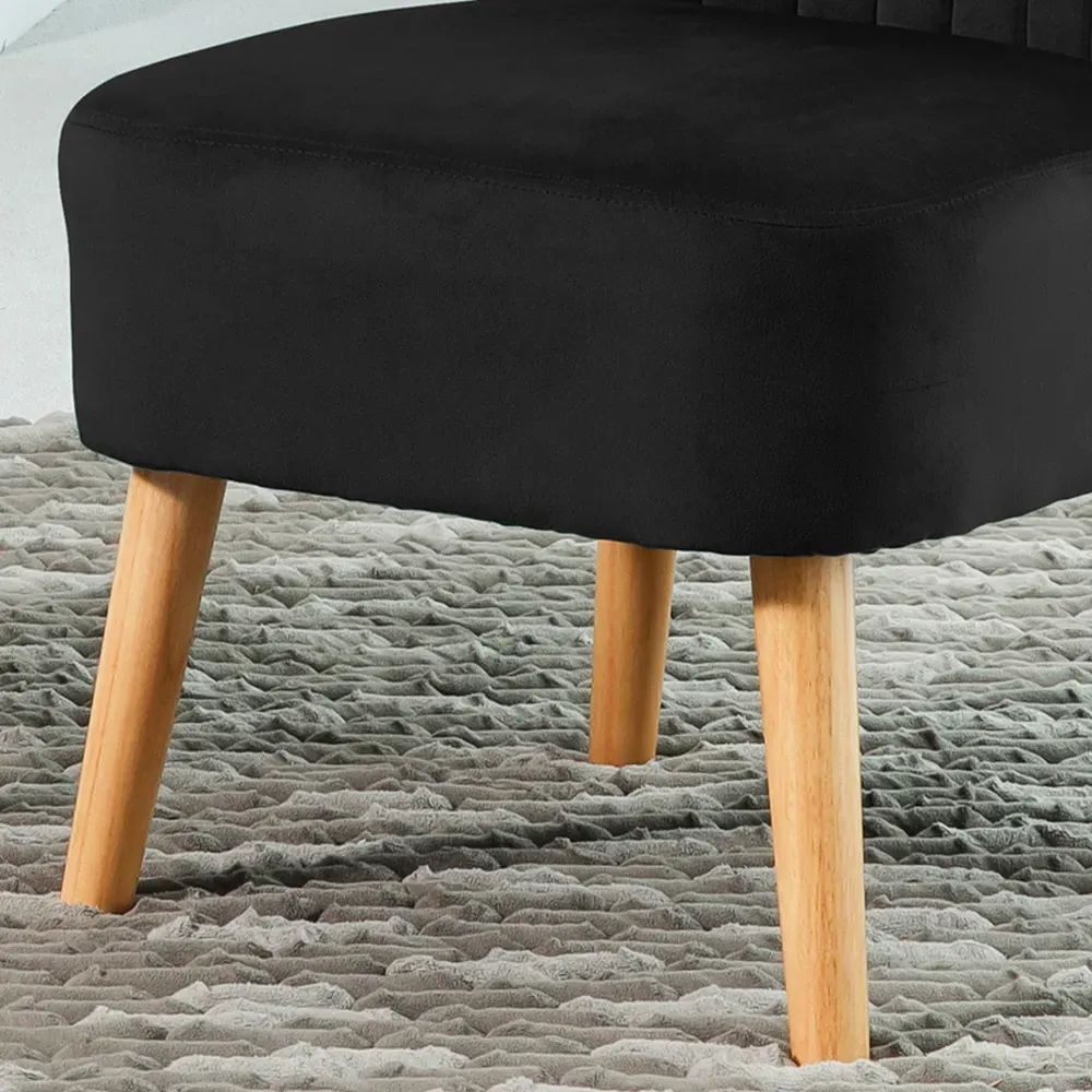 Arezza Accent Chair - Black, Velvet