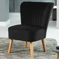 Arezza Accent Chair - Black, Velvet