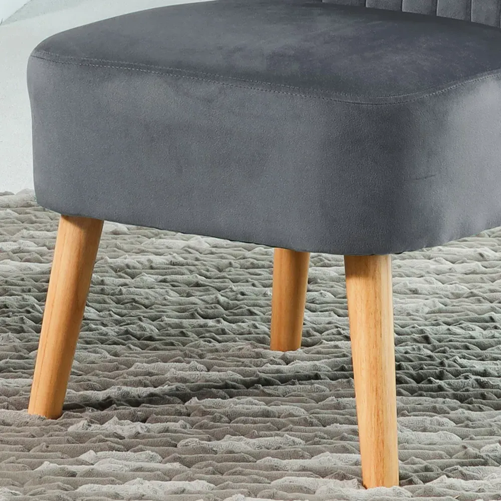 Arezza Shell Back Accent Chair - Grey, Velvet