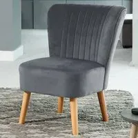 Arezza Shell Back Accent Chair - Grey, Velvet