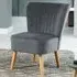 Arezza Shell Back Accent Chair - Grey, Velvet