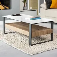 Ascent Rectangular Coffee Table with Storage - Grey, Stone