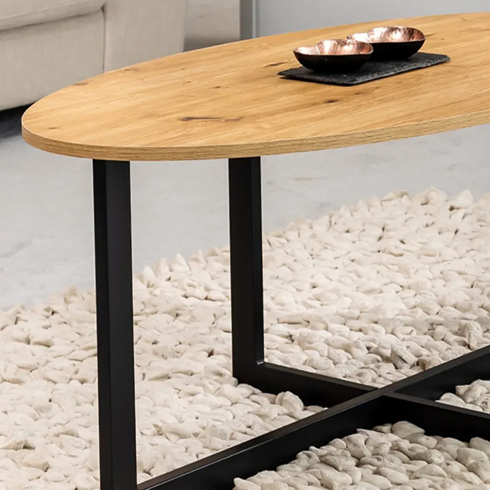 Aura Oval Coffee Table - Brown