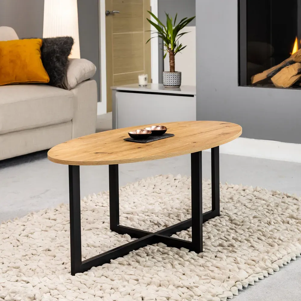 Aura Oval Coffee Table - Brown