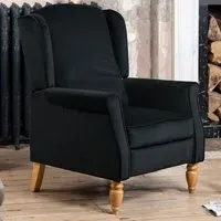 Barksdale Wingback Recliner Armchair - Black, Velvet