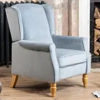 Barksdale Wingback Recliner Armchair - Blue, Velvet