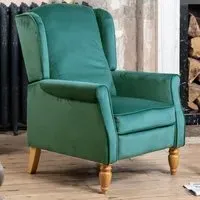 Barksdale Wingback Recliner Armchair - Green, Velvet