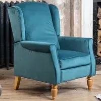 Barksdale Wingback Recliner Armchair - Teal, Velvet