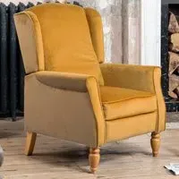 Barksdale Wingback Recliner Armchair - Yellow, Velvet
