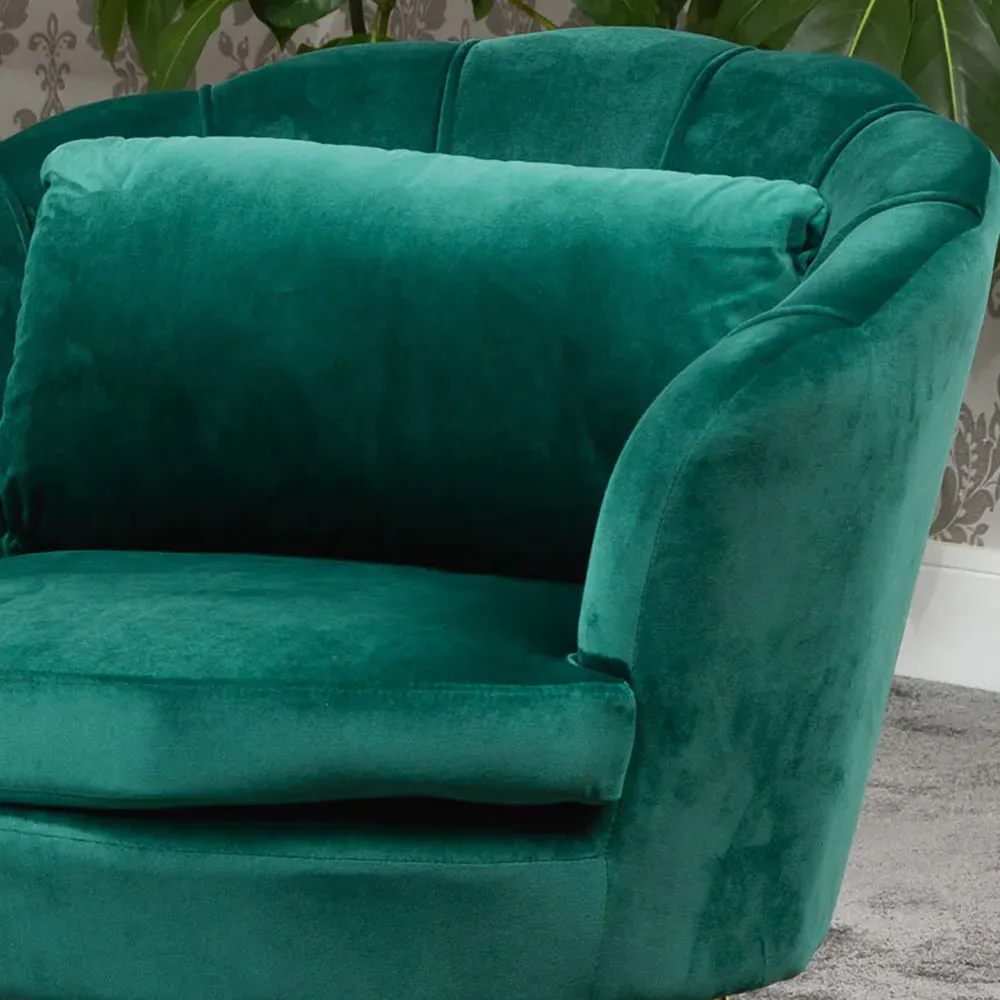 Benicia Petal Accent Chair - Green, Velvet