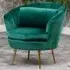 Benicia Petal Accent Chair - Green, Velvet