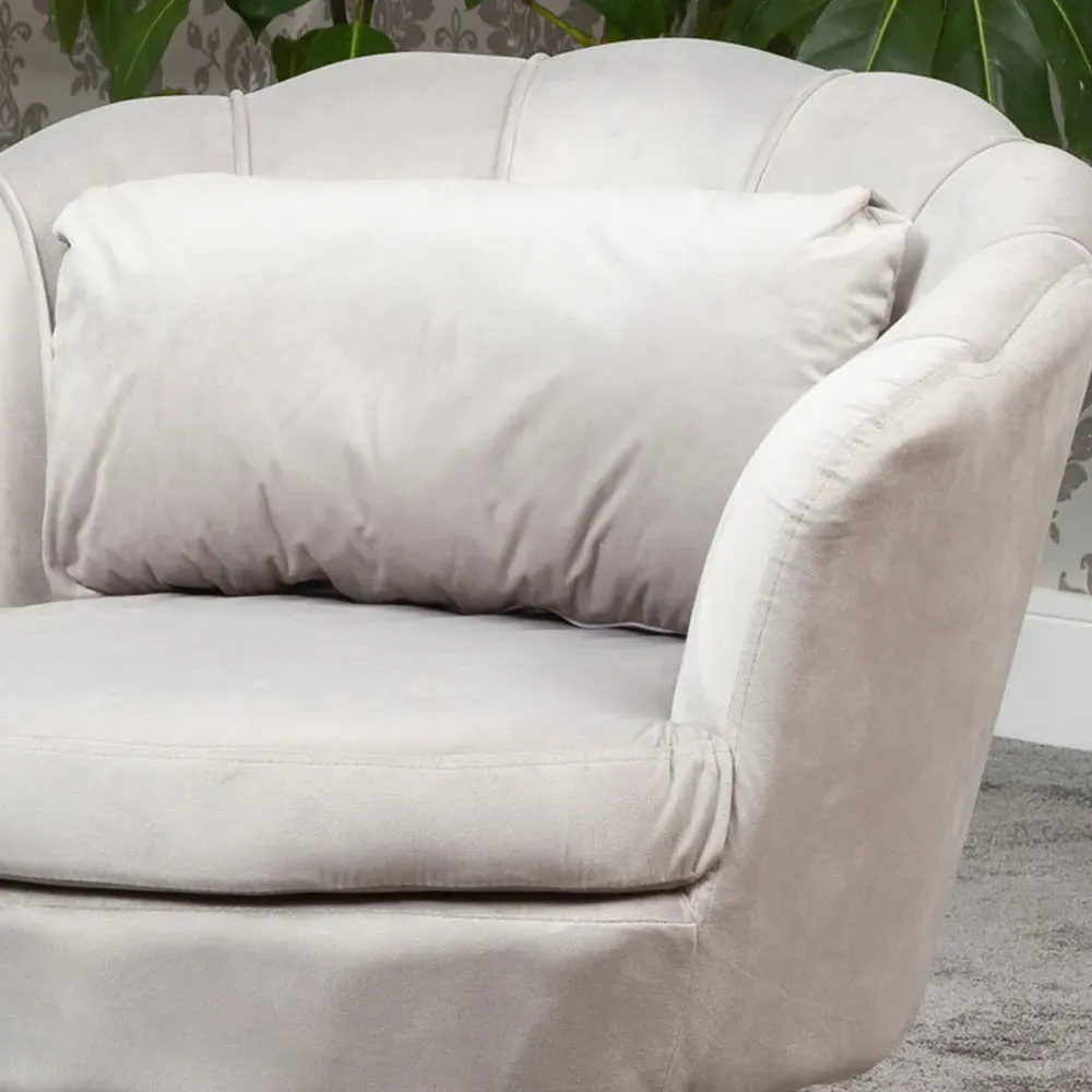 Benicia Petal Accent Chair - Silver, Velvet