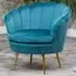 Benicia Petal Accent Chair - Teal, Velvet