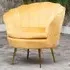 Benicia Petal Accent Chair - Yellow, Velvet