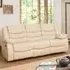 Brooklyn 3-Seater Recliner Sofa - Cream, Bonded Leather