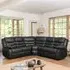 Brooklyn 5-Seater Corner Sofa with Reclining - Black, Leather