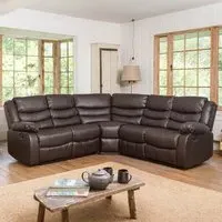 Brooklyn 5-Seater Corner Sofa with Reclining - Brown, Leather