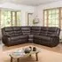 Brooklyn 5-Seater Corner Sofa with Reclining - Brown, Leather