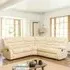 Brooklyn 5-Seater Corner Sofa with Reclining - Cream, Leather