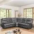 Brooklyn 5-Seater Corner Sofa with Reclining - Grey, Leather