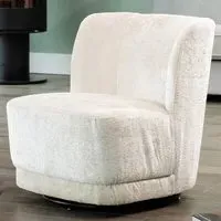 Camarillo Swivel Accent Chair - Taupe, Boucle Fabric