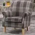 Candia Armchair with Removable Cushion - Grey, Chequered Fabric