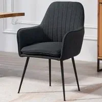 Carrara Set of 2 Dining Chairs - Black, Fabric