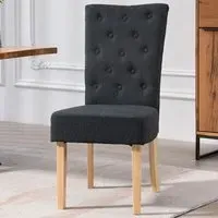 Carrara Set of 2 Dining Chairs - Black, Fabric