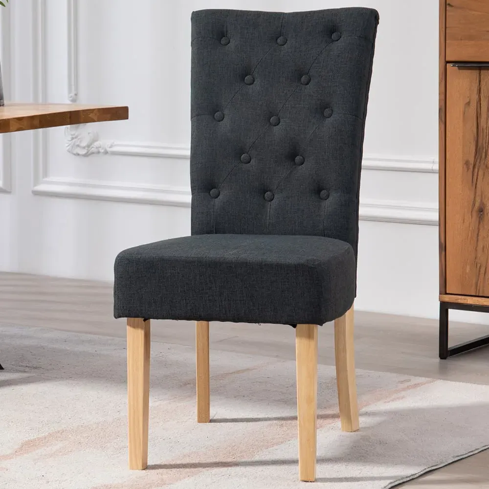 Carrara Set of 2 Dining Chairs - Black, Fabric image