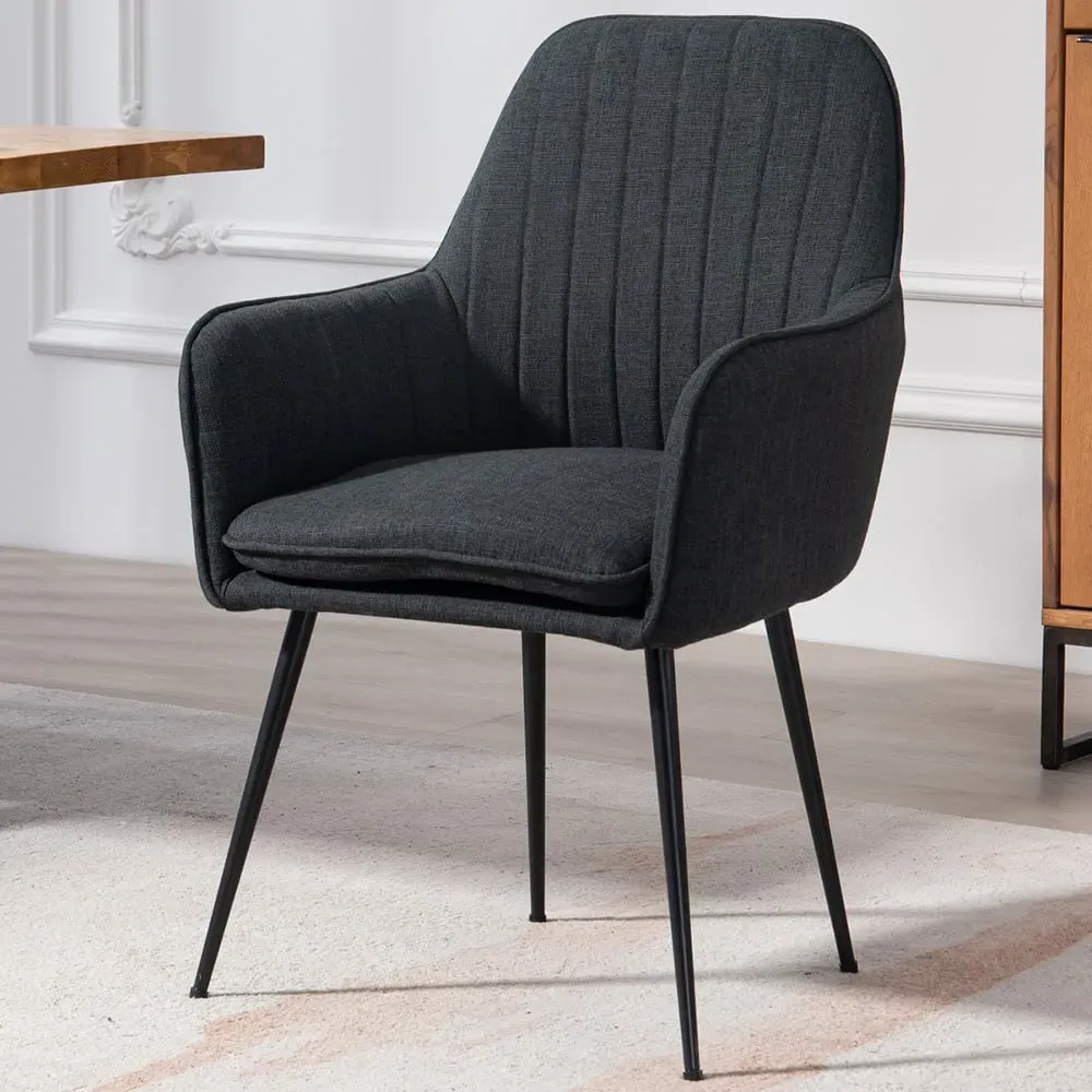 Carrara Set of 2 Dining Chairs - Black, Fabric image