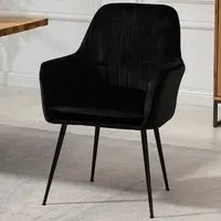 Carrara Set of 2 Dining Chairs - Black, Velvet