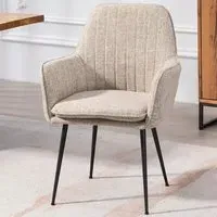 Carrara Set of 2 Dining Chairs - Brown, Fabric
