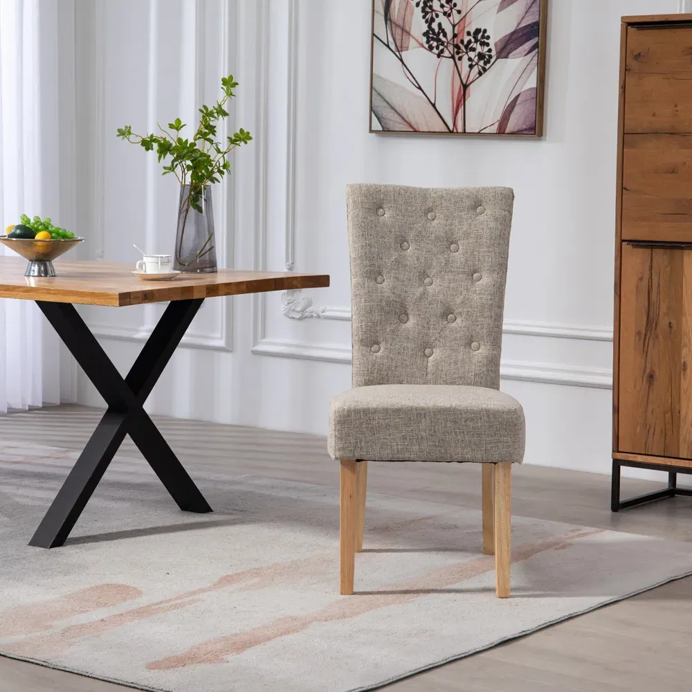 Carrara Set of 2 Dining Chairs - Brown, Fabric