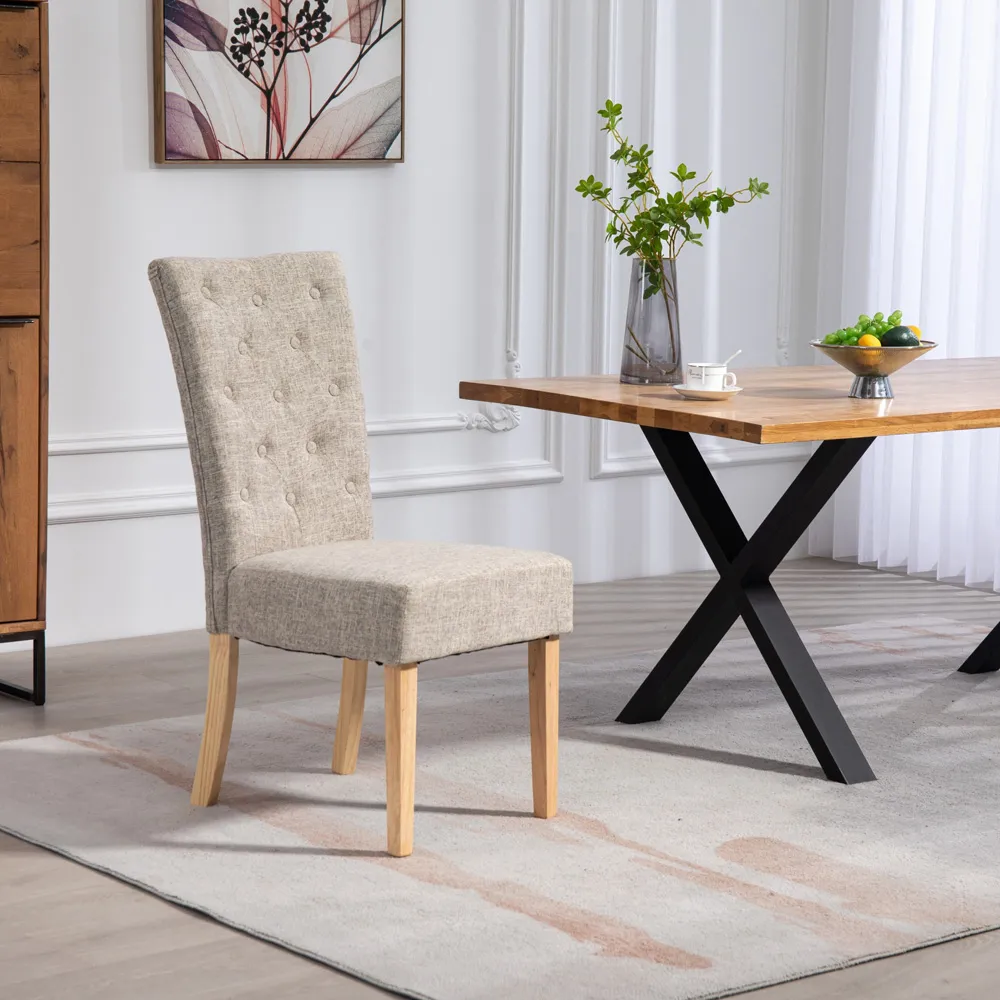 Carrara Set of 2 Dining Chairs - Brown, Fabric