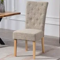 Carrara Set of 2 Dining Chairs - Brown, Fabric