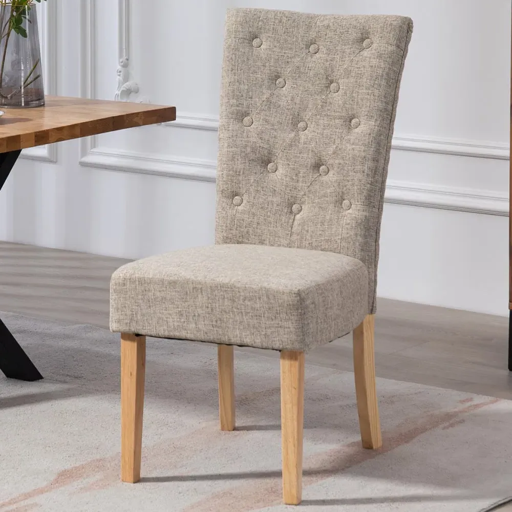 Carrara Set of 2 Dining Chairs - Brown, Fabric
