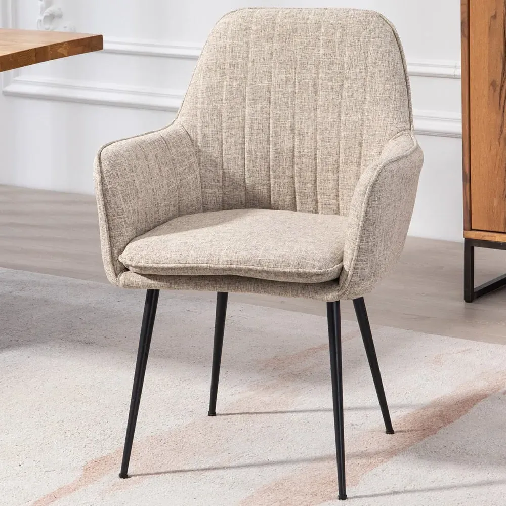 Carrara Set of 2 Dining Chairs - Brown, Fabric image