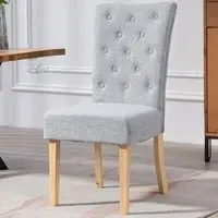 Carrara Set of 2 Dining Chairs - Light Grey, Fabric