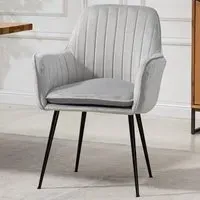 Carrara Set of 2 Dining Chairs - Silver, Velvet