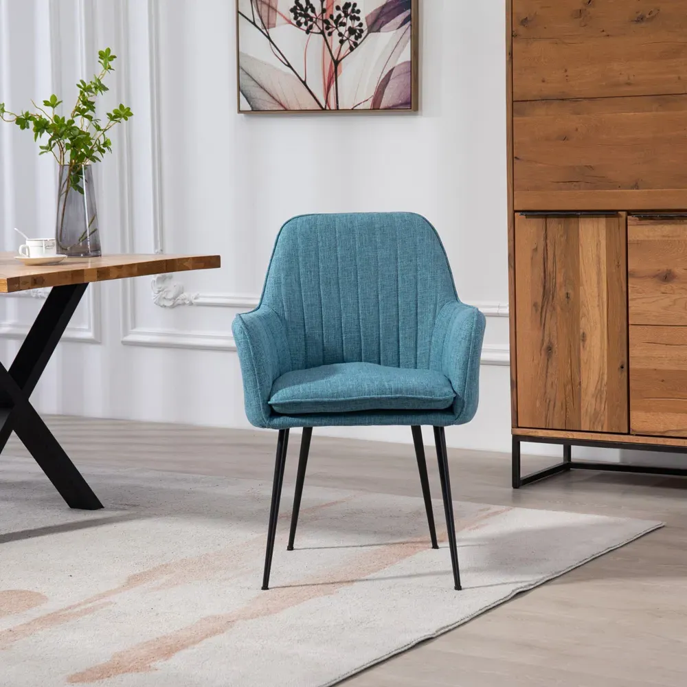 Carrara Set of 2 Dining Chairs - Teal, Fabric