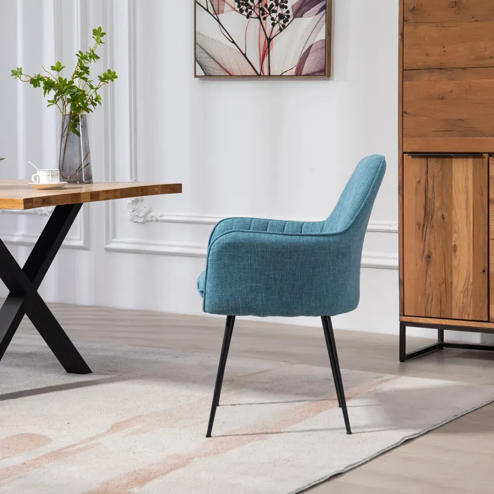 Carrara Set of 2 Dining Chairs - Teal, Fabric