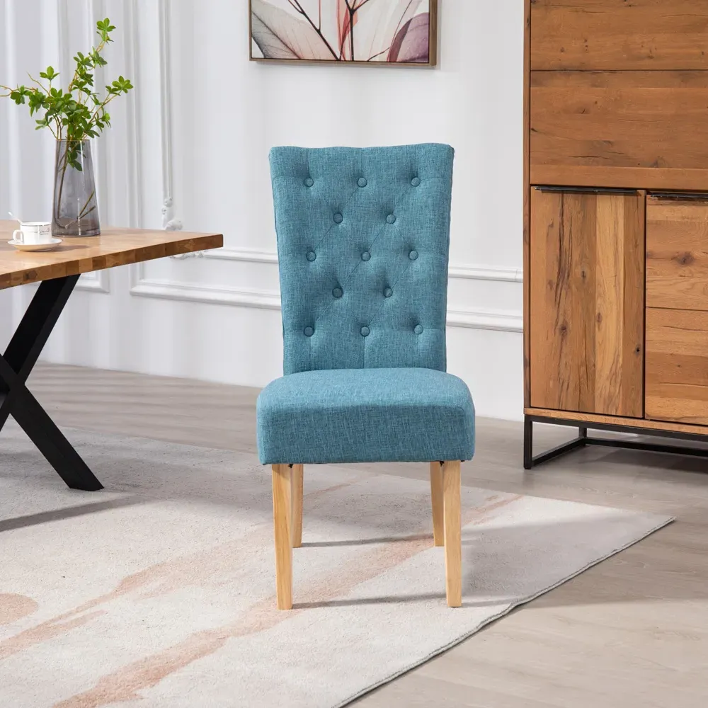 Carrara Set of 2 Dining Chairs - Teal, Fabric