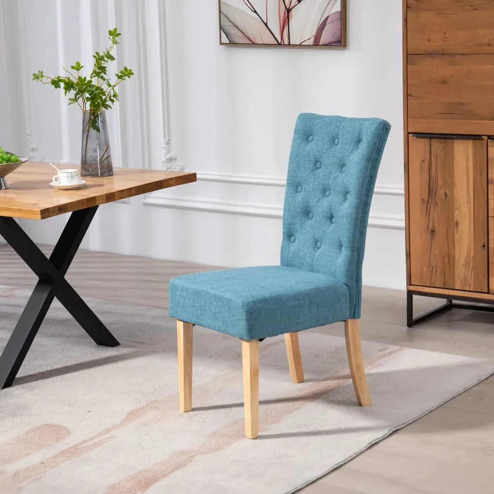 Carrara Set of 2 Dining Chairs - Teal, Fabric
