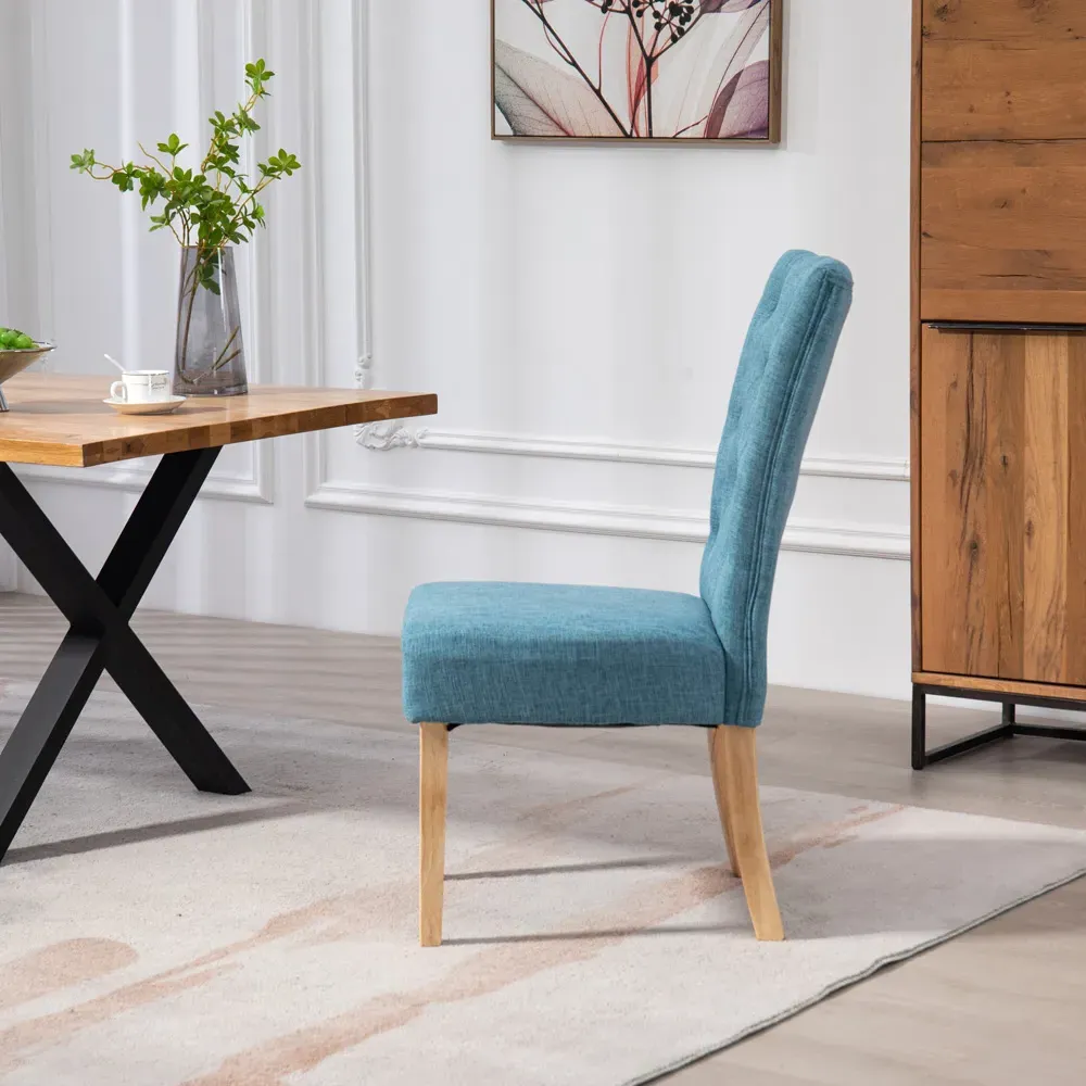 Carrara Set of 2 Dining Chairs - Teal, Fabric