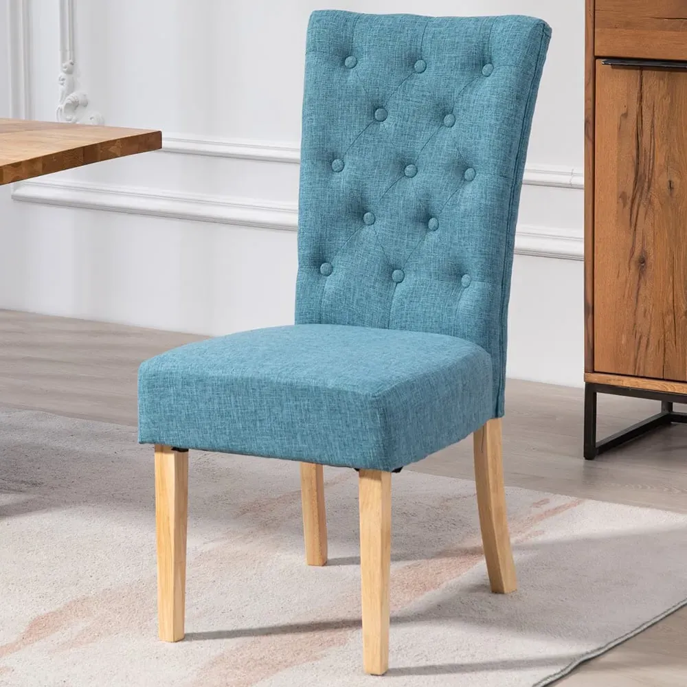 Carrara Set of 2 Dining Chairs - Teal, Fabric
