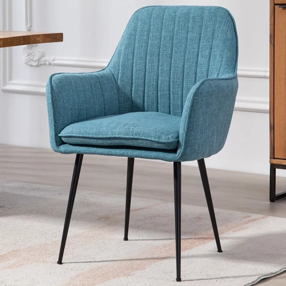Carrara Set of 2 Dining Chairs - Teal, Fabric