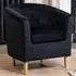 Clio Tub Accent Chair - Black, Velvet